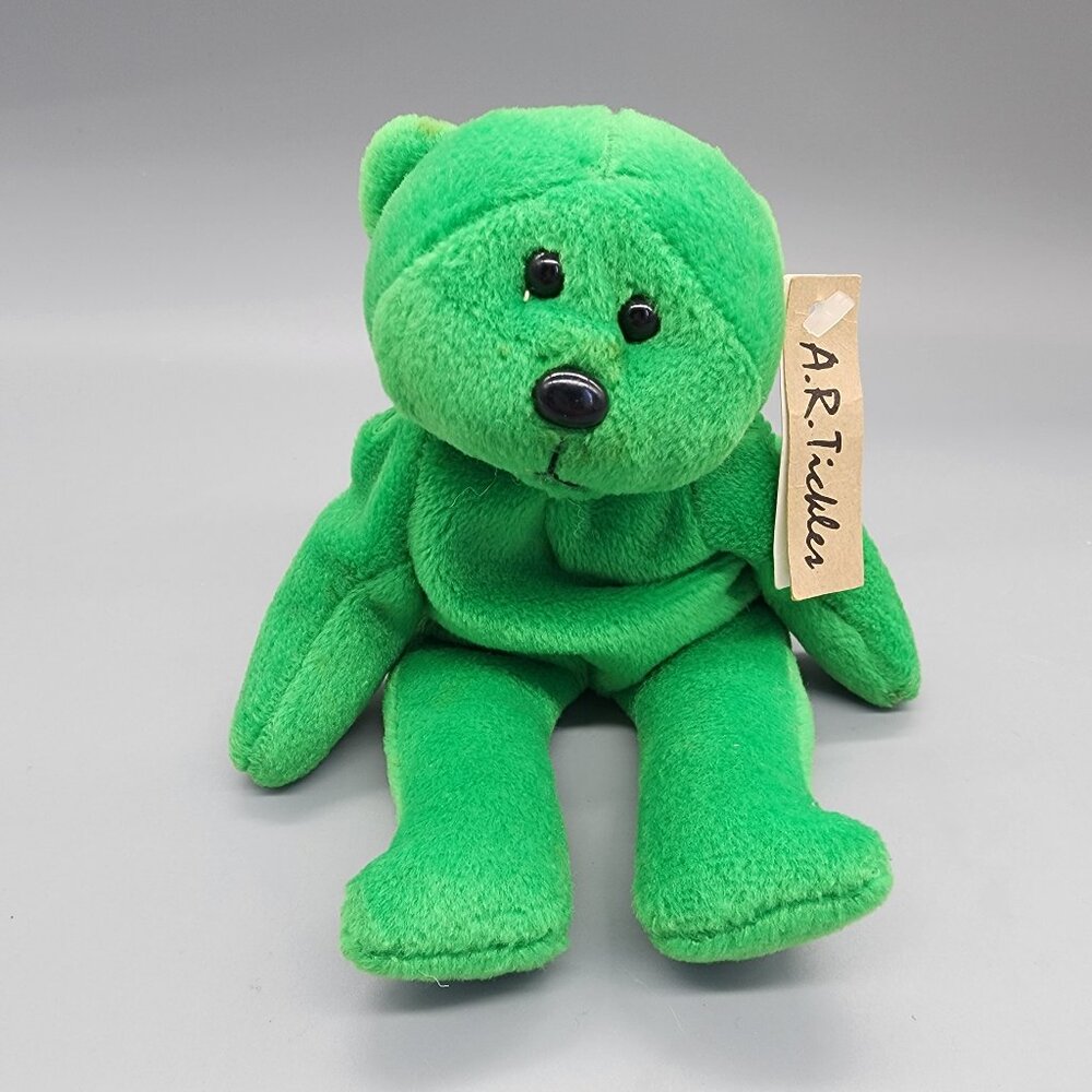 Plushland "Louis Fruitbeary" Green Teddy Bear Vintage 9" Plush Toy